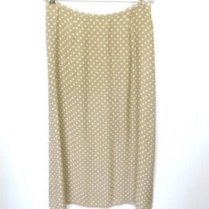 Tan Polka Dot Maxi Skirt, Size 14